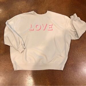 Wild Fable Cream Sweatshirt with Pink LOVE Print